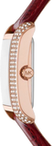 Michael Kors Emery Quartz Diamonds Silver Dial Red Leather Strap Watch For Women - MK4689 Buy Now By Michael Kors