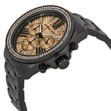 Michael Kors Wren Chronograph Gold Diamonds Dial Black Steel Strap Watch for Women - MK5879 Buy Now By Michael Kors