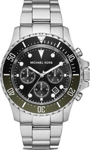 Michael Kors Everest Chronograph Black Dial Silver Steel Strap Watch For Men - MK8976 Buy Now By Michael Kors
