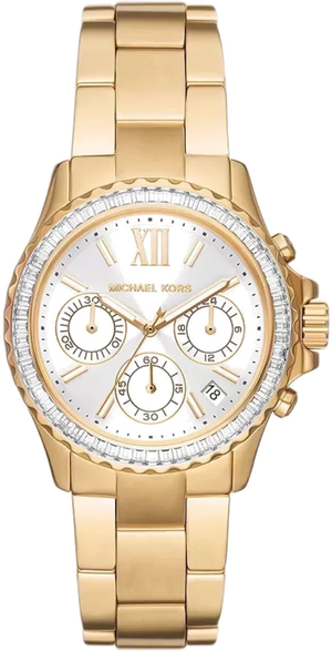 Michael Kors Everest Chronograph White Dial Gold Steel Strap Watch For Women - MK7212 Buy Now By Michael Kors