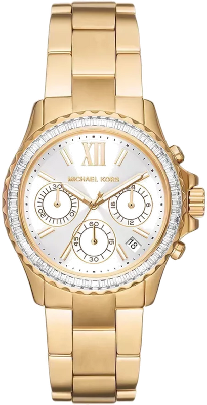 Michael Kors Everest Chronograph White Dial Gold Steel Strap Watch For Women - MK7212 Buy Now By Michael Kors