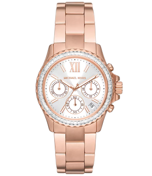 Michael Kors Everest Chronograph Silver Dial Rose Gold Steel Strap Watch For Women - MK7213 Buy Now By Michael Kors