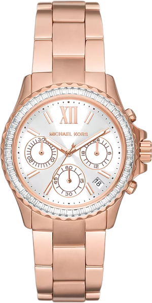 Michael Kors Everest Chronograph Silver Dial Rose Gold Steel Strap Watch For Women - MK7213 Buy Now By Michael Kors