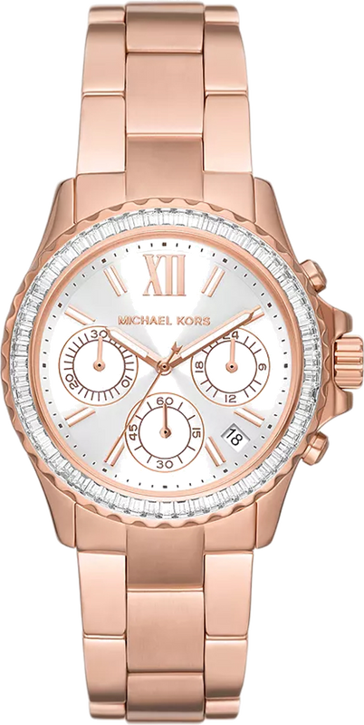 Michael Kors Everest Chronograph Silver Dial Rose Gold Steel Strap Watch For Women - MK7213 Buy Now By Michael Kors