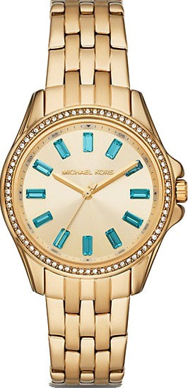 Michael Kors Mini Pilot Quartz Gold Dial Gold Steel Strap Watch For Women - MK7366 Buy Now By Michael Kors