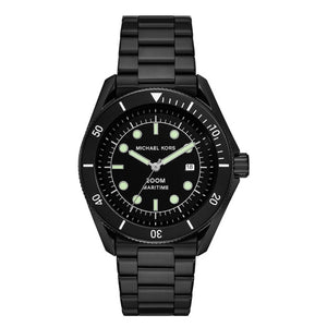 Michael Kors Maritime Three Hand Black Dial Black Steel Strap Watch for Men - MK9181 Buy Now By Michael Kors