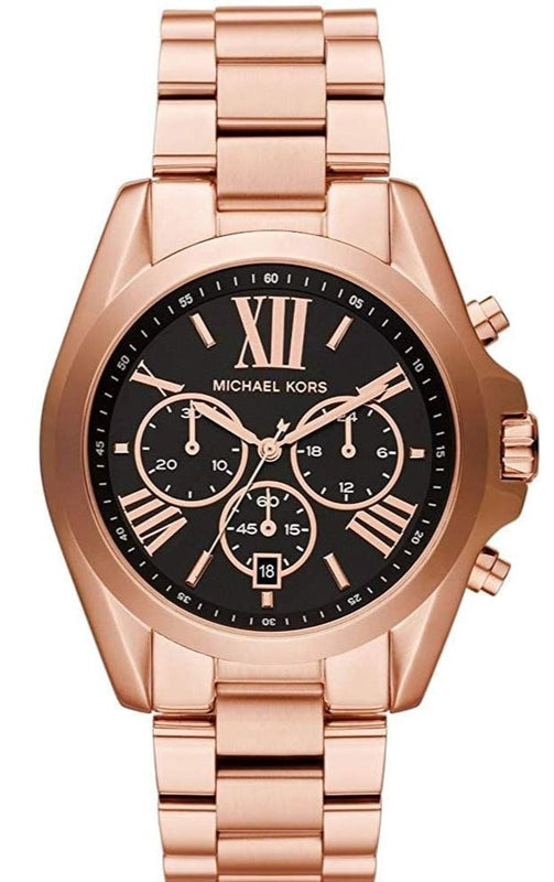 Michael Kors Bradshaw Black Dial Rose Gold Steel Strap Watch for Women - MK5854 Buy Now By Michael Kors