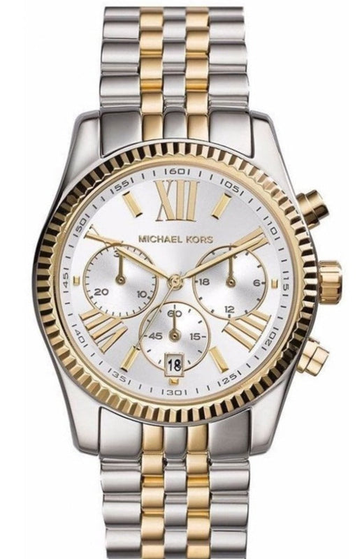 🎁 Michael Kors Lexington Silver Dial Two Tone Steel Strap Watch for Women - MK5955 (100% off) Authentic Buy Shop Now