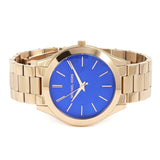 Michael Kors Slim Runway Quartz Blue Dial Rose Gold Steel Strap Watch For Women - MK3494 Buy Now By Michael Kors
