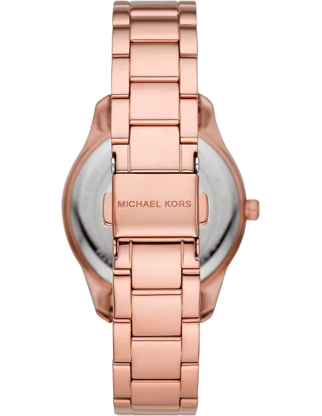 Michael Kors Layton Three Hand Red Dial Rose Gold Steel Strap Watch For Women - MK6893 Buy Now By Michael Kors