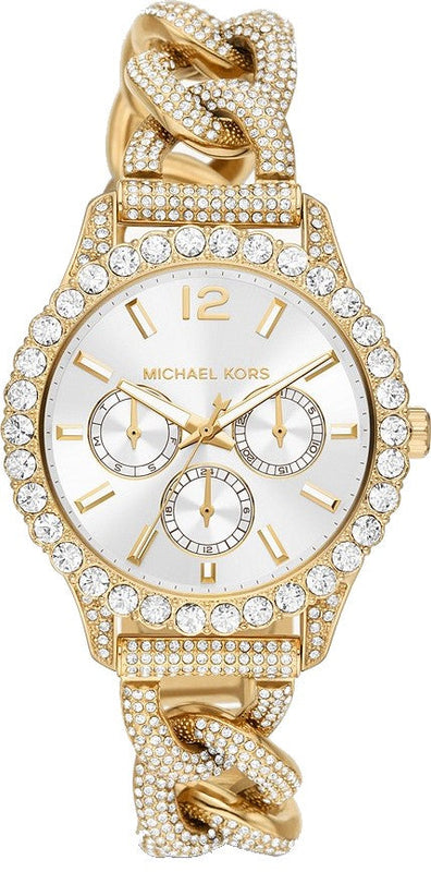 Michael Kors Layton Multifunction Glitz Silver Dial Gold Steel Strap Watch for Women - MK4653 Buy Now By Michael Kors