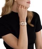 Michael Kors Lennox Three Hand Rose Gold Dial Rose Gold Steel Strap Watch For Women - MK1063 Buy Now By Michael Kors