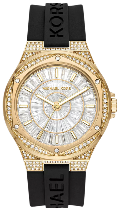 Michael Kors Lennox Three Hand Crystals Silver Dial Black Silicone Strap Watch For Women - MK7247 Buy Now By Michael Kors