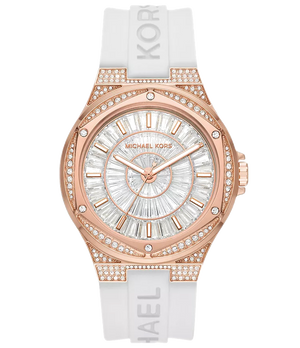 Michael Kors Lennox Three-Hand Crystals Dial White Silicone Strap Watch For Women - MK7248 Buy Now By Michael Kors