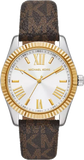 Michael Kors Lexington Silver Dial Brown Leather Strap Watch For Women - MK4745 Buy Now By Michael Kors