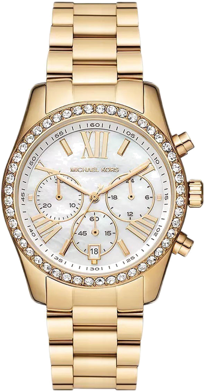 Michael Kors Lexington Mother of Pearl White Dial Gold Steel Strap Watch For Women - MK7241 Buy Now By Michael Kors
