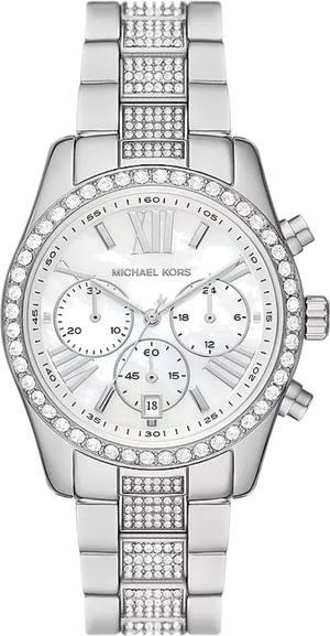 Michael Kors Lexington Chronograph White Dial Silver Steel Strap Watch For Women - MK7243 Buy Now By Michael Kors