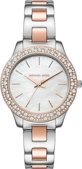 Michael Kors Liliane Quartz Mother of Pearl White Dial Two Tone Steel Strap Watch For Women - MK1048 Buy Now By Michael Kors