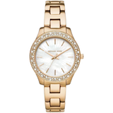 Michael Kors Liliane Mother of Pearl White Dial Gold Steel Strap Watch For Women - MK4555 Buy Now By Michael Kors