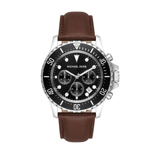 Michael Kors Everest Chronograph Black Dial Brown Leather Strap Watch For Men - MK9054 Buy Now By Michael Kors