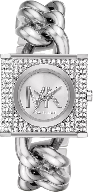 Michael Kors Chain Lock Pave Silver Dial Silver Steel Strap Watch For Women - MK4718 Buy Now By Michael Kors