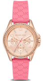 Michael Kors Mini Pilot Quartz Rose Gold Dial Pink Silicone Strap Watch For Women - MK7375 Buy Now By Michael Kors