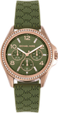 Michael Kors Mini Pilot Chronograph Green Dial Green Silicone Strap Watch For Women - MK7421 Buy Now By Michael Kors