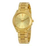 Michael Kors Mini Runway Slim Gold Dial Gold Steel Strap Watch for Women - MK3512 Buy Now By Michael Kors