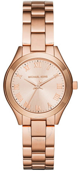 Michael Kors Mini Slim Runway Rose Gold Dial Rose Gold Steel Strap Watch For Women - MK3457 Buy Now By Michael Kors
