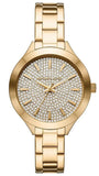 Michael Kors Slim Runway Crystals Gold Dial Gold Steel Strap Watch for Women - MK1046 Buy Now By Michael Kors