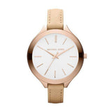 Michael Kors Runway Slim Quartz White Dial Beige Leather Strap Watch For Women - MK2284 Buy Now By Michael Kors