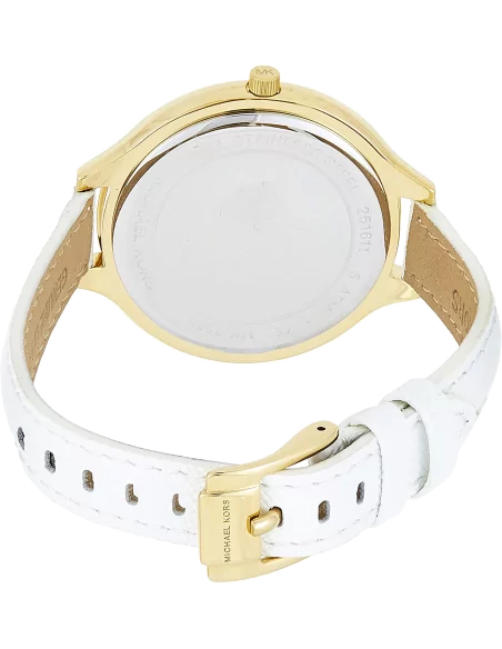 Michael Kors Slim Runway Quartz Gold Dial White Leather Strap Watch For Women - MK2389 Buy Now By Michael Kors