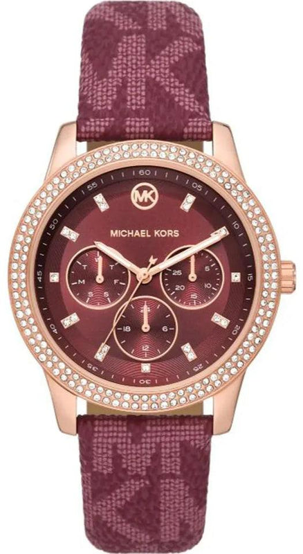 Michael Kors Tibby Multifunction Red Dial Red Leather Strap Watch For Women - MK2967 Buy Now By Michael Kors