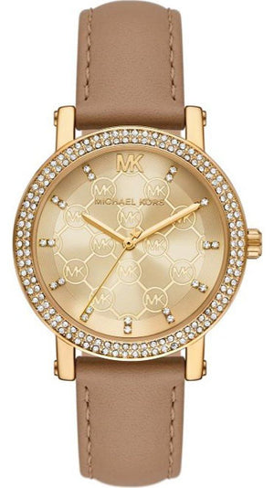 Michael Kors Corey Analog Gold Dial Brown Leather Strap Watch for Women - MK2986 Buy Now By Michael Kors
