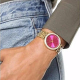 Michael Kors Darci Pink Dial Gold Steel Strap Watch for Women - MK3444 Buy Now By Michael Kors