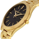 Michael Kors Runway Black Dial Gold Steel Strap Watch for Women - MK3478 Buy Now By Michael Kors