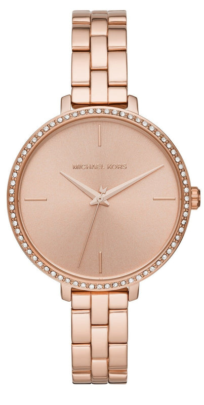 Michael Kors Charley Three-Hand Analog Rose Gold Dial Rose Gold Steel Strap Watch for Women - MK4400 Buy Now By Michael Kors