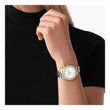 Michael Kors Liliane Mother of Pearl White Dial Gold Steel Strap Watch For Women - MK4555 Buy Now By Michael Kors