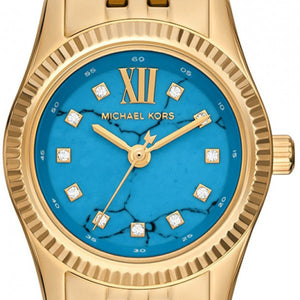 Michael Kors Lexington Three Hand Blue Dial Gold Steel Strap Watch for Women - MK4813 Buy Now By Michael Kors