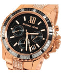 Michael Kors Everest Chronograph Black Dial Rose Gold Steel Strap Watch For Women - MK5875 Buy Now By Michael Kors
