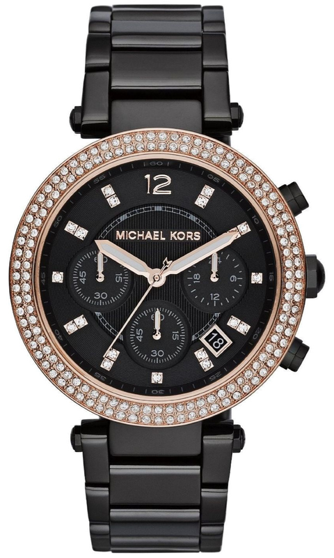 Michael Kors Parker Diamonds Black Dial Black Steel Strap Watch for Women - MK5885 Buy Now By Michael Kors