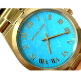 Michael Kors Channing Turquoise Dial Gold Steel Strap Watch For Women - MK5894 Buy Now By Michael Kors