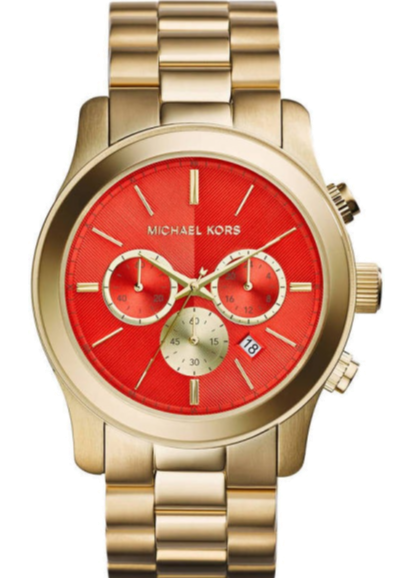 Michael Kors Runway Quartz Orange Dial Gold Steel Strap Watch For Women - MK5930 Buy Now By Michael Kors