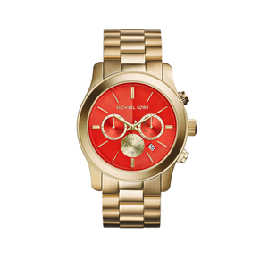 Michael Kors Runway Quartz Orange Dial Gold Steel Strap Watch For Women - MK5930 Buy Now By Michael Kors