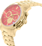 Michael Kors Runway Chronograph Orange Dial Gold Steep Strap Watch For Women - MK6162 Buy Now By Michael Kors