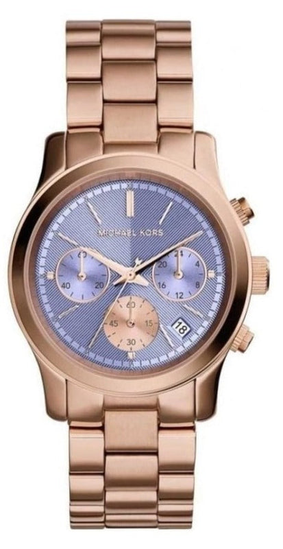 Michael Kors Runway Chronograph Purple Dial Rose Gold Steel Strap Watch For Women - MK6163 Buy Now By Michael Kors