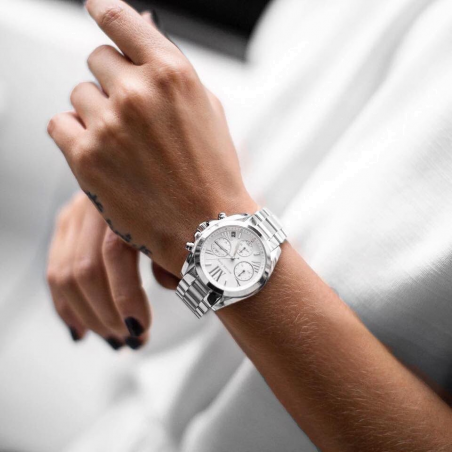 Michael Kors Bradshaw Chronograph Silver Dial Silver Steel Strap Watch for Women - MK6174 Buy Now By Michael Kors