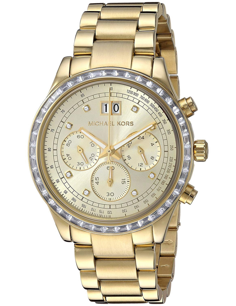 Michael Kors Brinkley Diamonds Gold Dial Gold Steel Strap Watch for Women - MK6187 Buy Now By Michael Kors