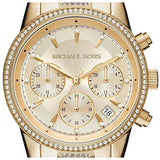 Michael Kors Ritz Chronograph Gold Dial Gold Steel Strap Watch For Women - MK6484 Buy Now By Michael Kors