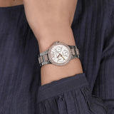 Michael Kors Camille Multifunction White Dial Two Tone Steel Strap Watch For Women - MK6846 Buy Now By Michael Kors